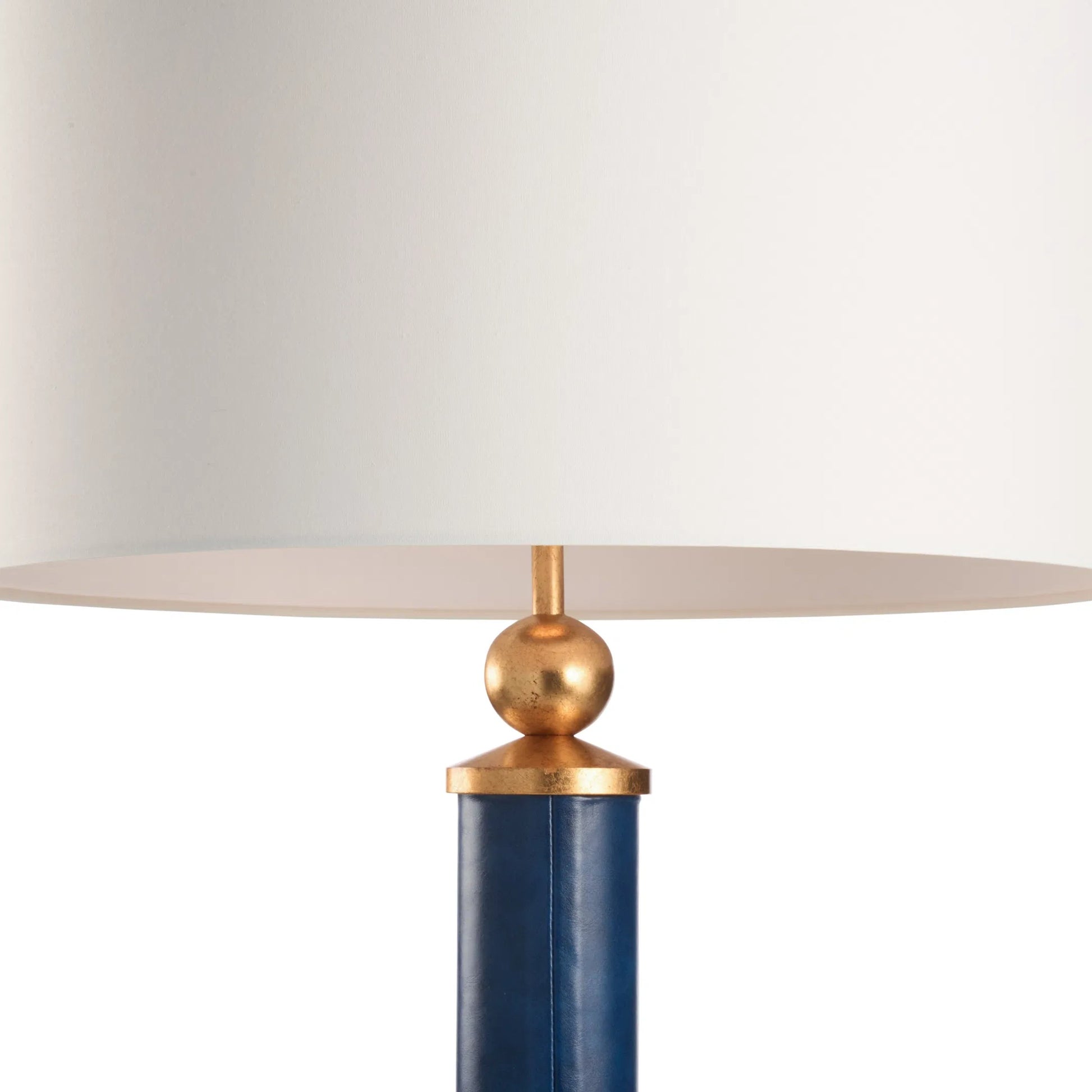Leather Floor Lamp by Chelsea House in blue, gold leaf. Made from unique in a traditional style.