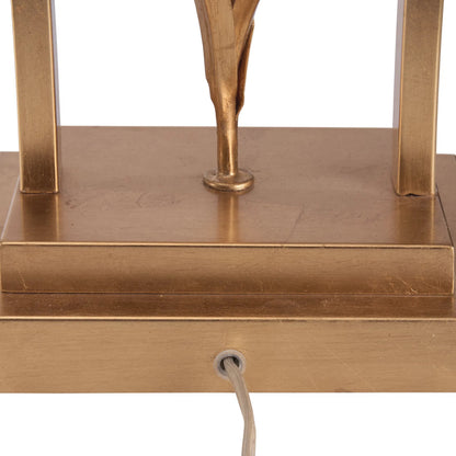 Cain Orchid Lamp by Chelsea House in antique gold leaf, matte white glaze. Made from unique in a modern style.