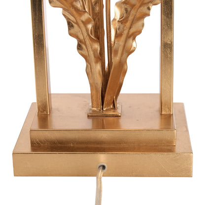 Cain Calla Lily Lamp by Chelsea House in antique gold leaf, matte white glaze. Made from unique in a modern style.