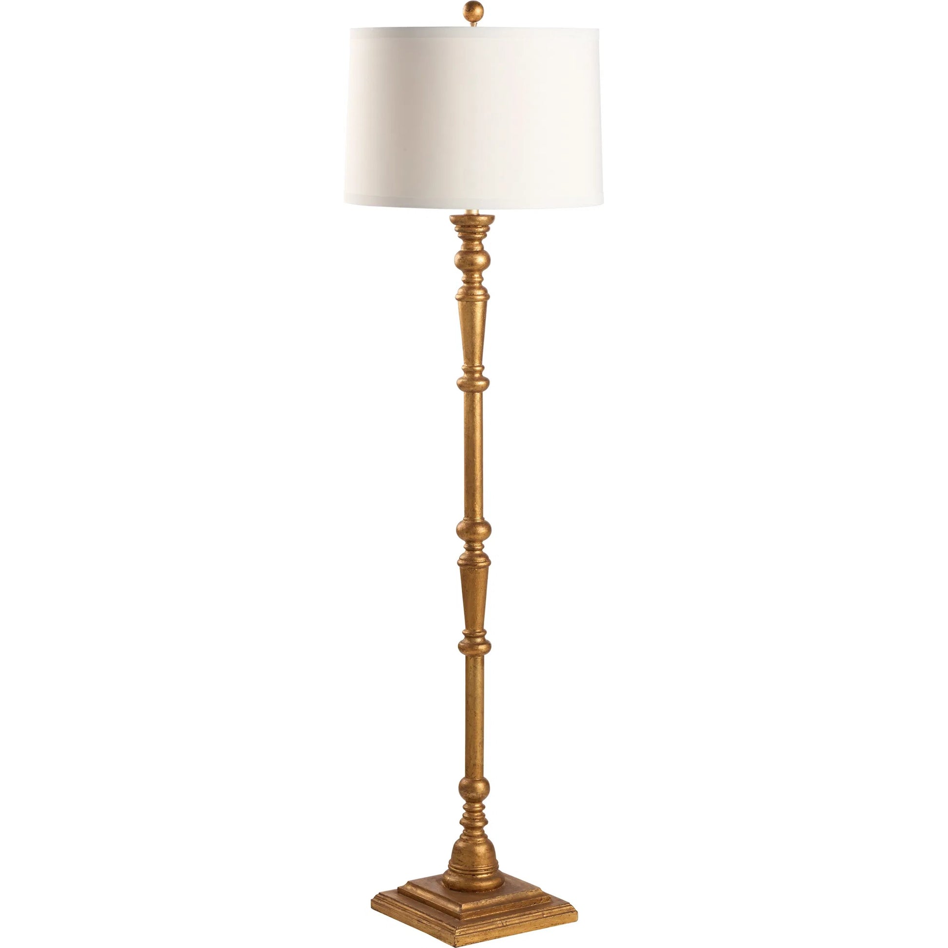 Beatrice Floor Lamp by Chelsea House in aged gold. Made from unique in a traditional style.