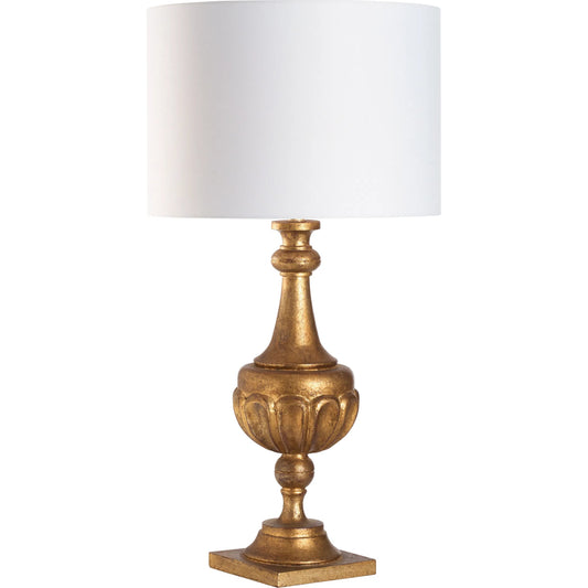 Aurelia Lamp by Chelsea House in aged gold. Made from unique in a unique style.