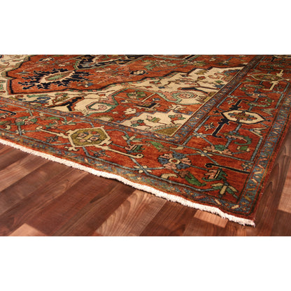 Antique Weave Serapi 7045 Rug by Exquisite Rugs in rust, ivory. Made from new zealand wool in a unique style.