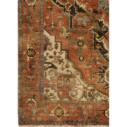 Antique Weave Serapi 7045 Rug by Exquisite Rugs in rust, ivory. Made from new zealand wool in a unique style.