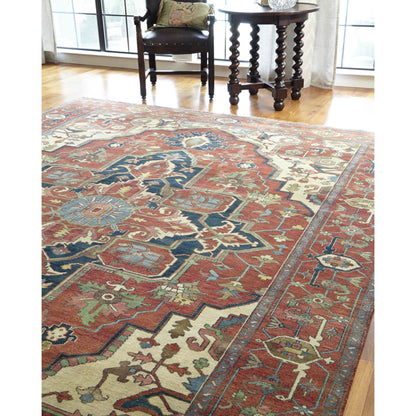 Antique Weave Serapi 7045 Rug by Exquisite Rugs in rust, ivory. Made from new zealand wool in a unique style.