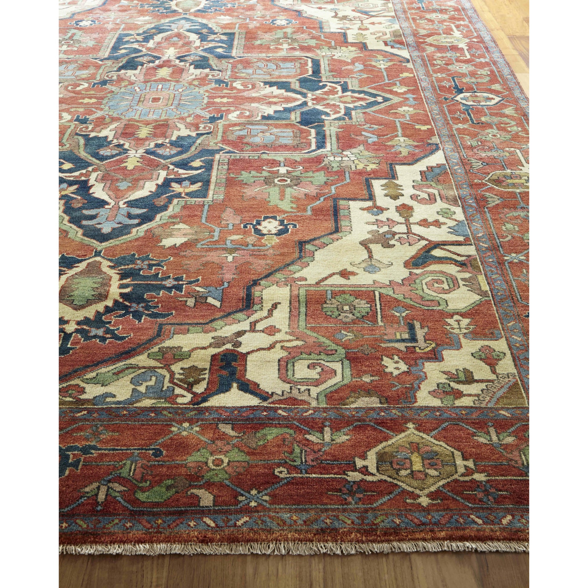 Antique Weave Serapi 7045 Rug by Exquisite Rugs in rust, ivory. Made from new zealand wool in a unique style.