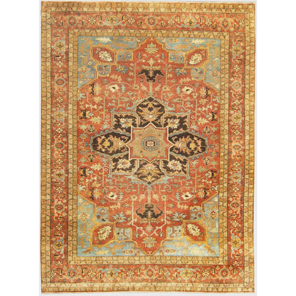 Antique Weave Serapi Rug - Rust, Blue, Multi by Exquisite Rugs in rust, blue, multi. Made from new zealand wool in a unique style.
