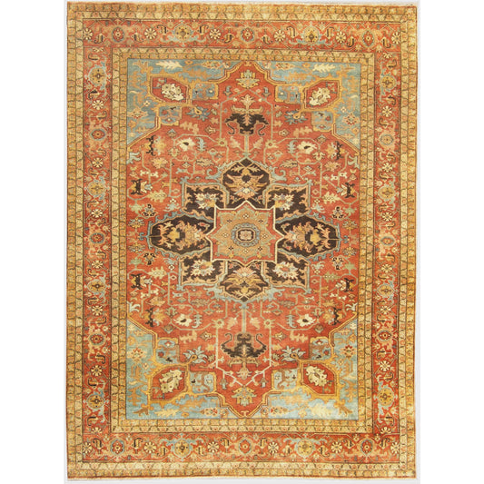 Antique Weave Serapi Rug - Rust, Blue, Multi by Exquisite Rugs in rust, blue, multi. Made from new zealand wool in a unique style.