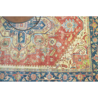 Antique Weave Geometric Serapi Rug by Exquisite Rugs in red, navy. Made from new zealand wool in a unique style.