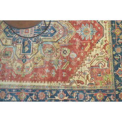 Antique Weave Geometric Serapi Rug by Exquisite Rugs in red, navy. Made from new zealand wool in a unique style.