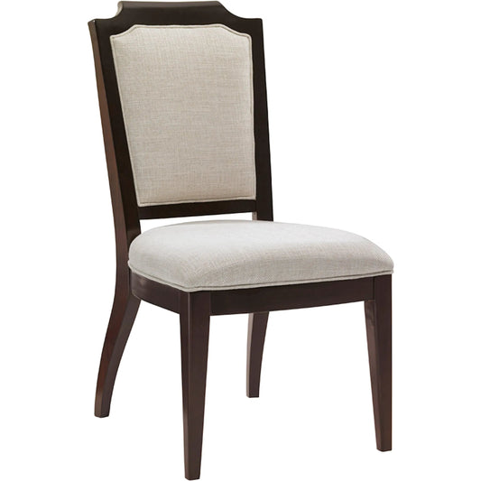 001 SI-2540538 | Primary Silo | Candace Side Chair by Lexington in white, ivory and dark brown. Made from mahogany, fabric in a unique style.