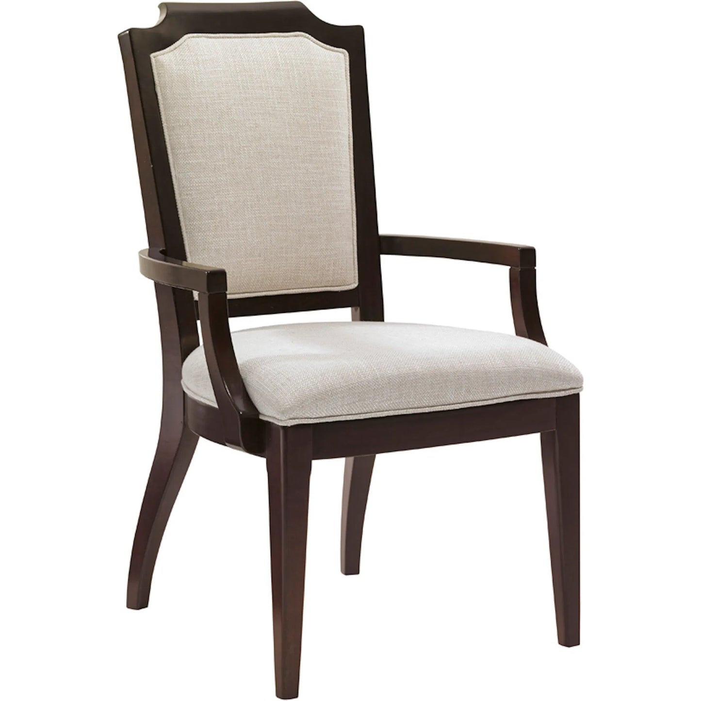 001 SI-2540539 | Primary Silo | Candace Arm Chair by Lexington in white, ivory and dark brown. Made from mahogany, fabric in a unique style.