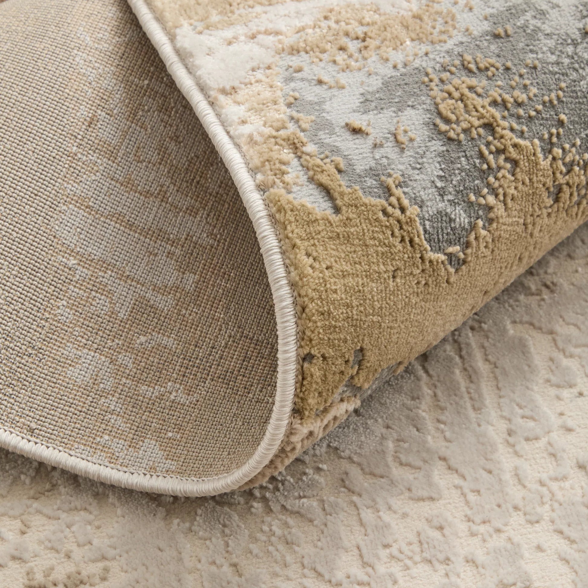 Aura Rug - 3737F by Feizy in gray, ivory, gold. Made from polyester, polypropylene in a unique style.