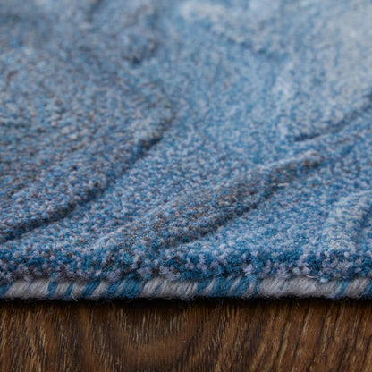 Kawai Rug - KAW8983F by Feizy in blue, black, gray. Made from wool, viscose in a unique style.