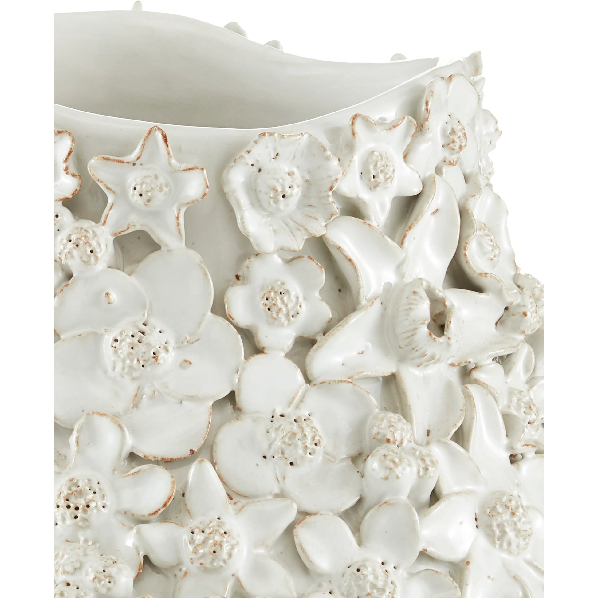 Jessamine Vase by Currey and Company in white. Made from ceramic in a modern style.
