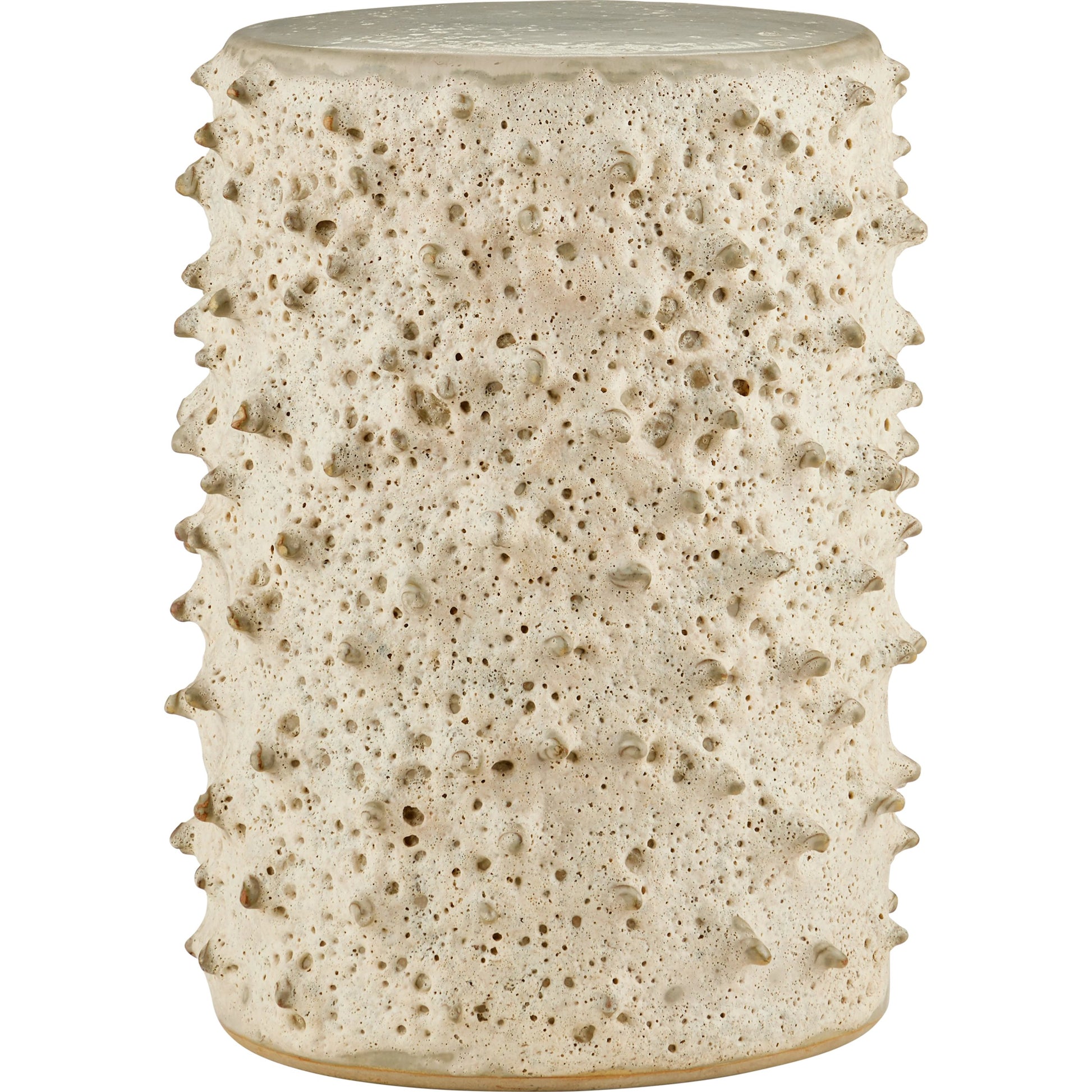 Relic Accent Table by Currey and Company in sand. Made from ceramic in a modern style.