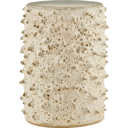 Relic Accent Table by Currey and Company in sand. Made from ceramic in a modern style.