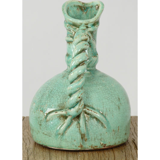 Blue Pitcher by Zentique in distressed blue and ceramic. Made from ceramic in a eclectic & global style.