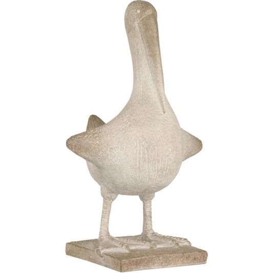 Lonely Albatross Sculpture by Currey and Company in beige. Made from composite in a coastal style.