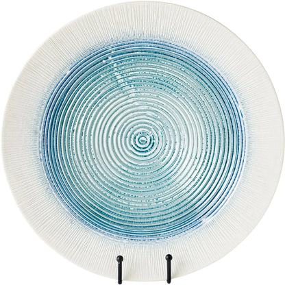 Ribbed Charger by Global Views in lamb's ear. Made from ceramic in a eclectic & global style.