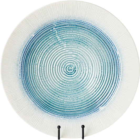 Ribbed Charger by Global Views in lamb's ear. Made from ceramic in a unique style.