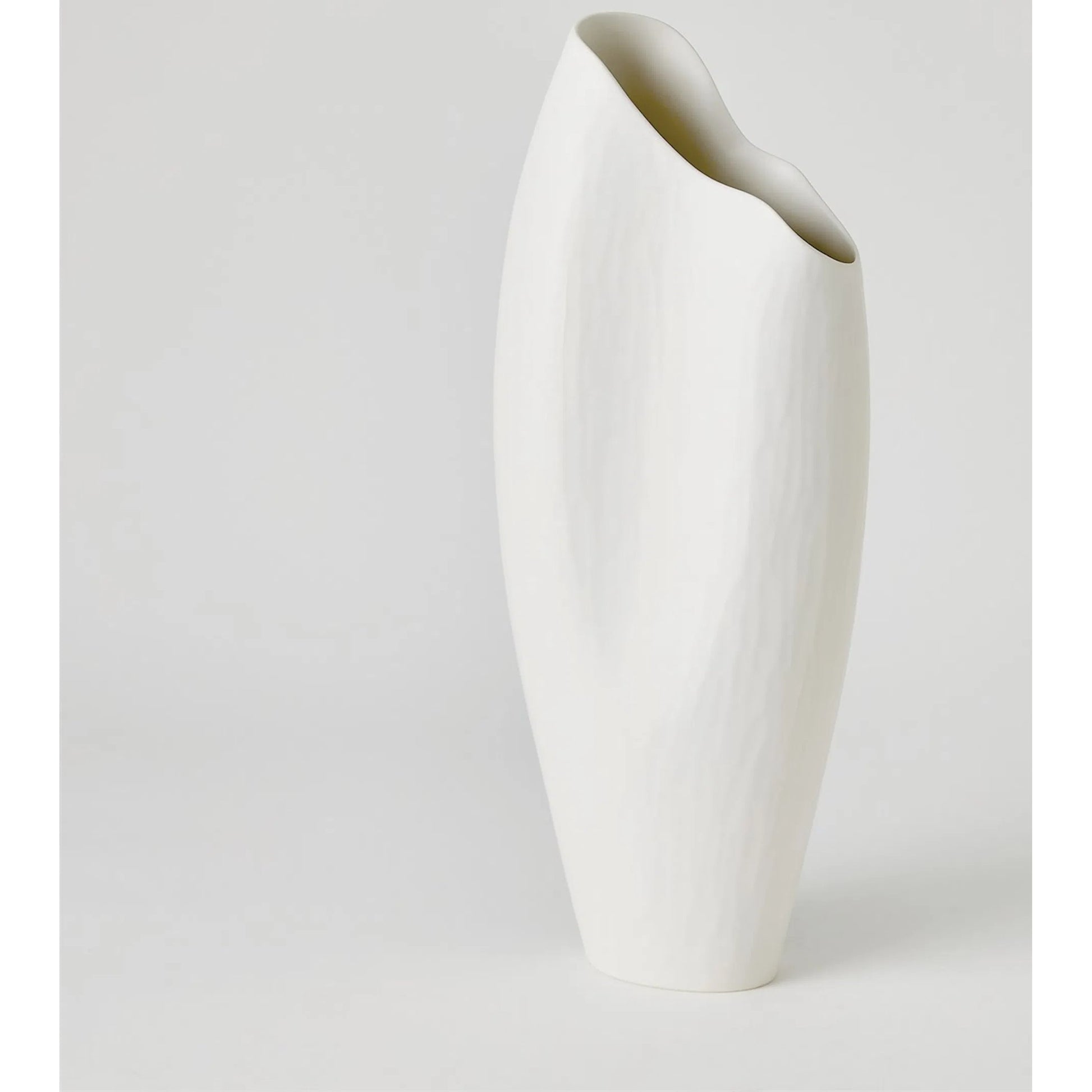 Horn White Vase by Global Views in matte white. Made from unique in a modern style.
