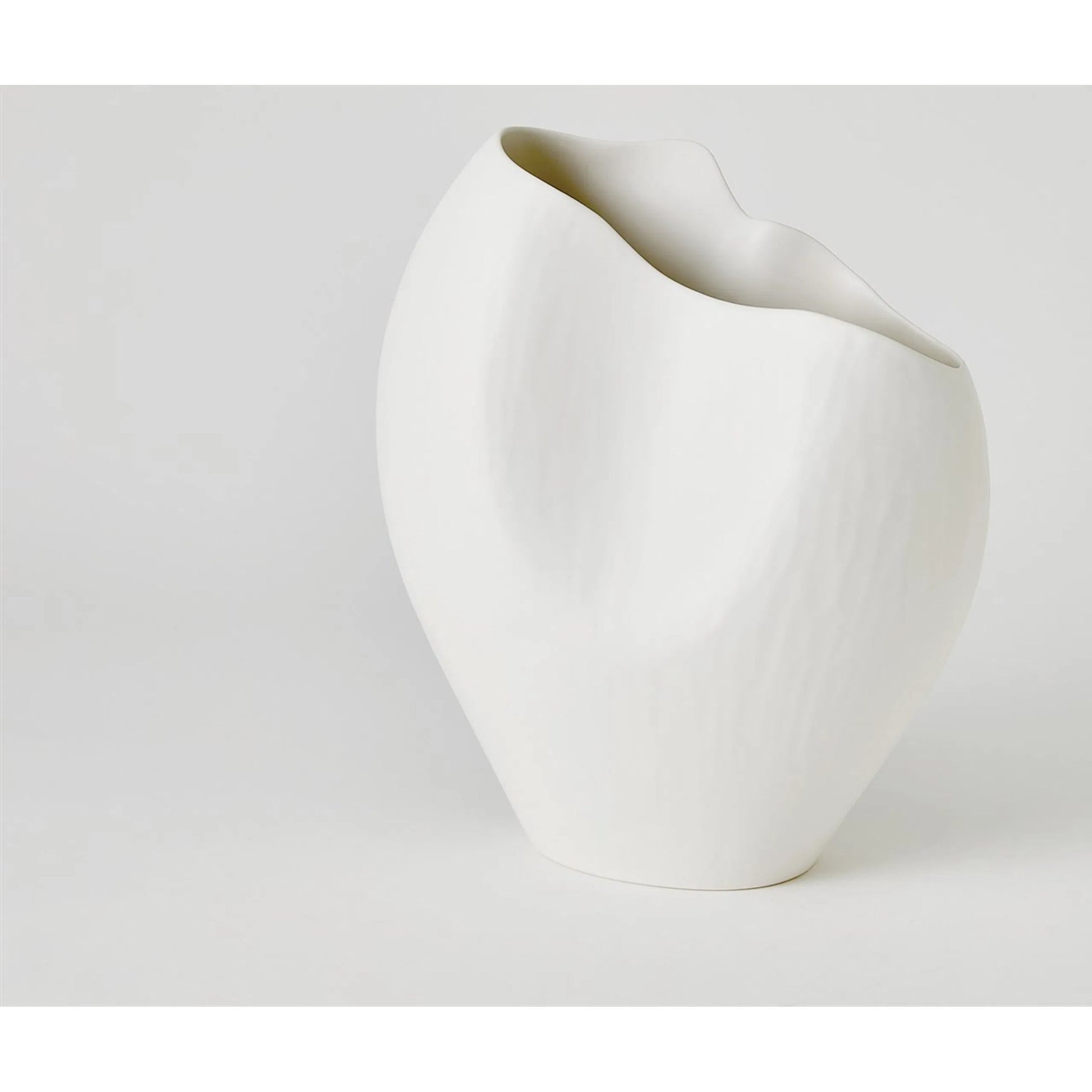 Horn White Vase by Global Views in matte white. Made from unique in a modern style.