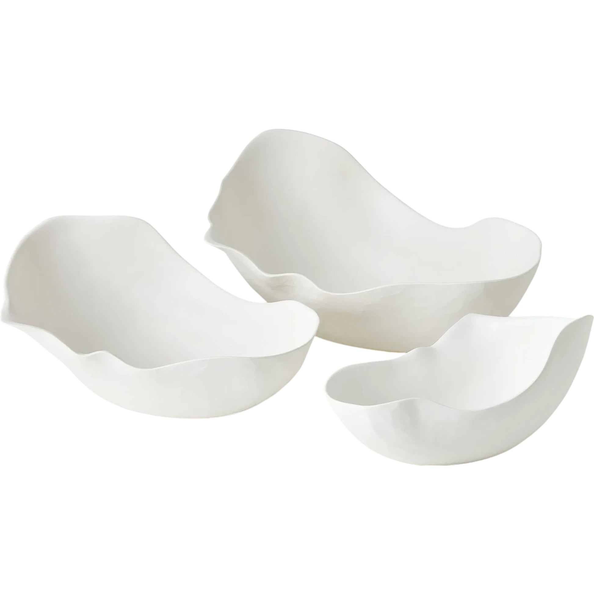 Horn Bowl, Matte White by Global Views in matte white. Made from ceramic in a modern style.