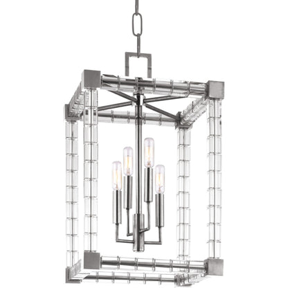 Alpine Pendant by Hudson Valley in polished nickel. Made from steel in a transitional style.