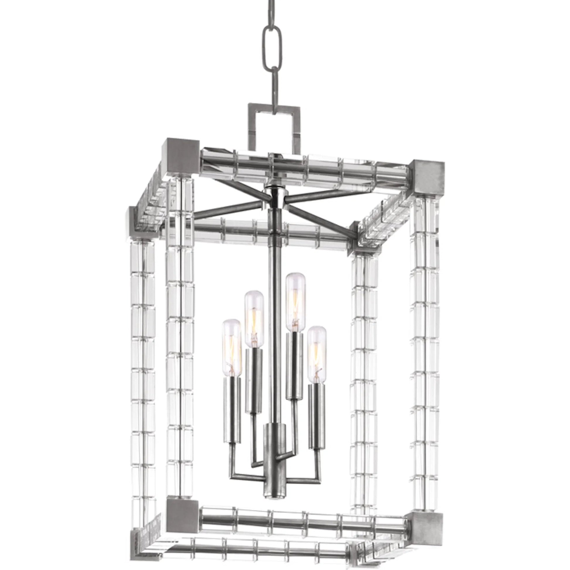 Alpine Pendant by Hudson Valley in polished nickel. Made from steel in a transitional style.