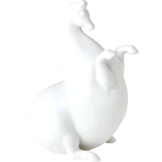 Andalusian Horse by Global Views in matte white. Made from ceramic in a unique style.