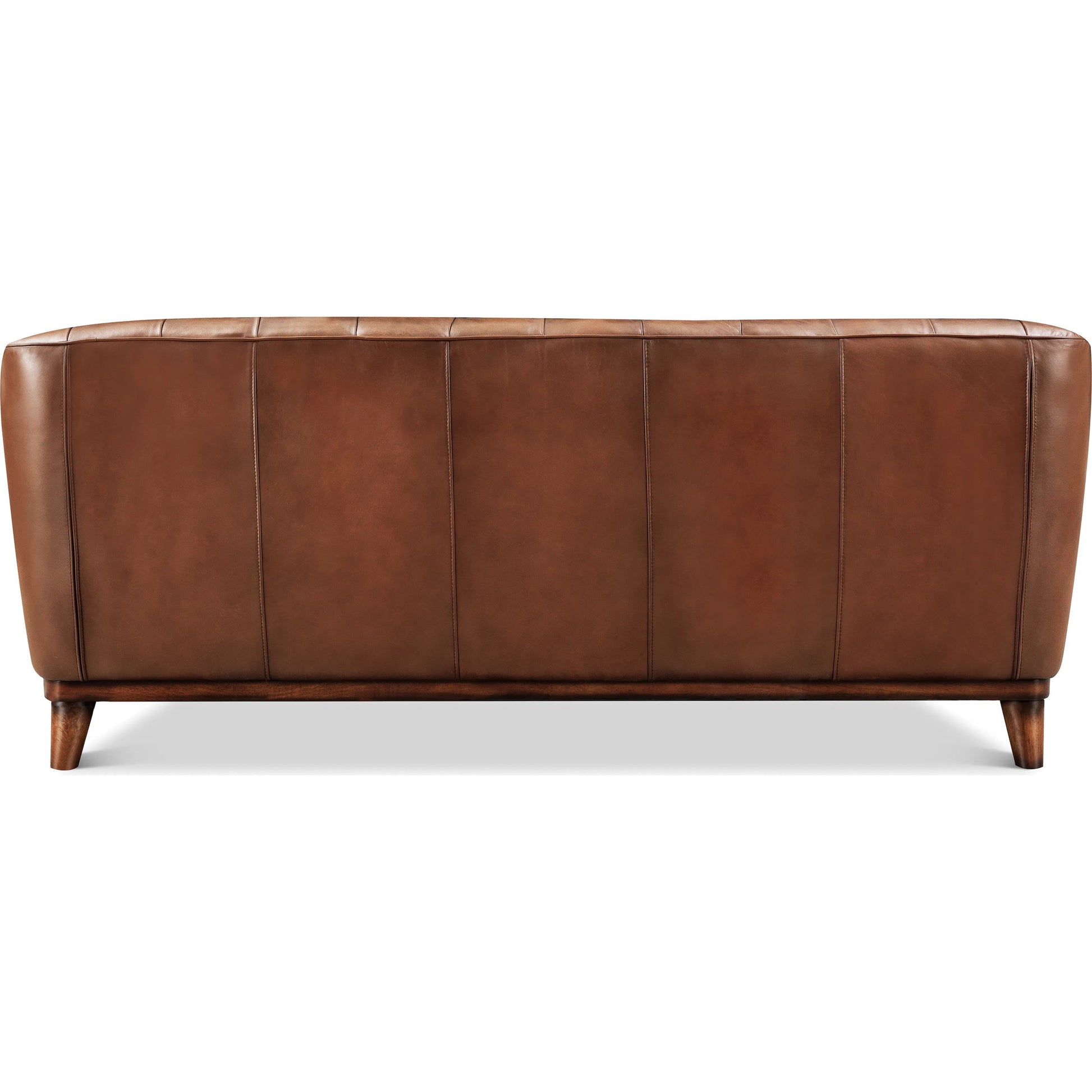 Lowell 3-Seat Leather Sofa by Hydeline in mocha. Made from full leather, solid hardwood kiln dried in a unique style.