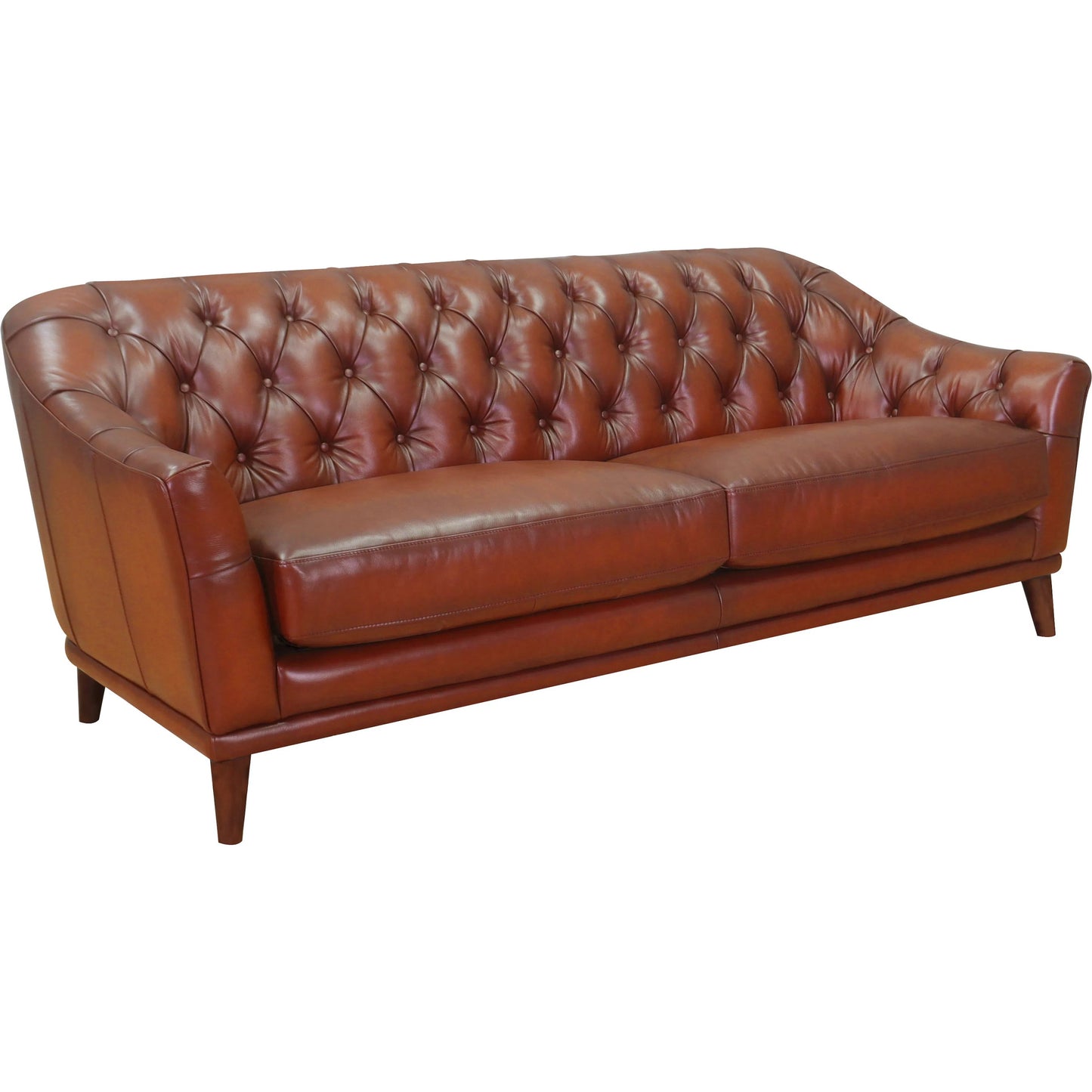 006 SI-2534413 | Additional Silo | Lowell 3-Seat Leather Sofa by Hydeline in mocha. Made from full leather, solid hardwood kiln dried in a unique style.