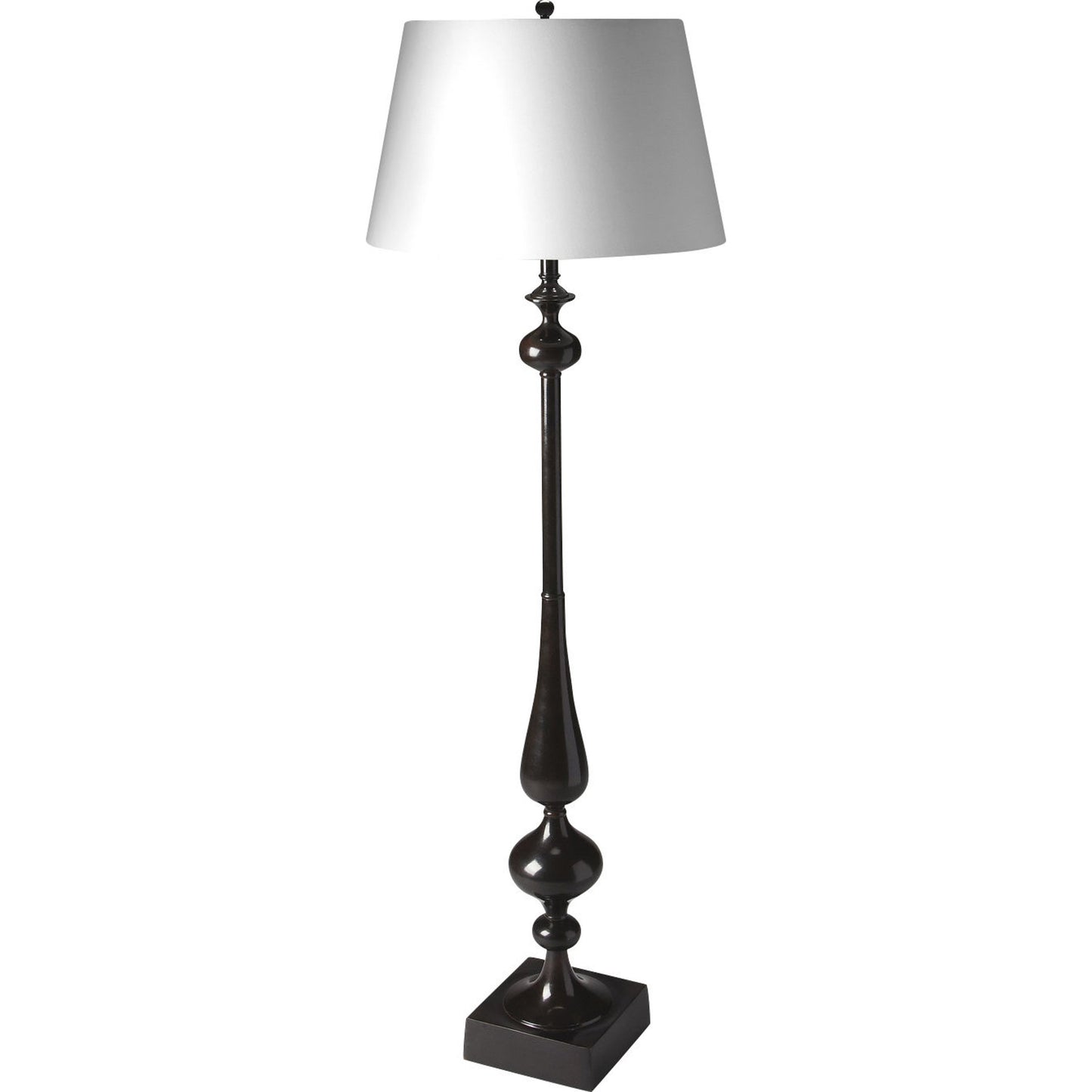 000 O-BUTLER-7125116 | Primary Silo | Dark Espresso Floor Lamp by Butler Specialty Company in black and hors d'oeuvres. Made from aluminum, iron harp, shade material: cotton in a modern style.