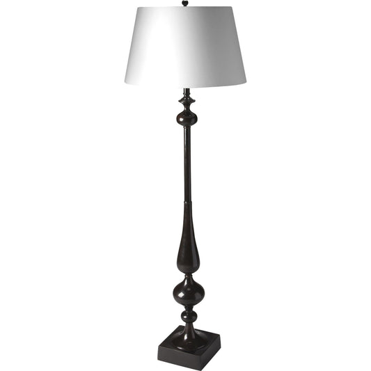 Dark Espresso Floor Lamp by Butler Specialty Company in black and hors d'oeuvres. Made from aluminum, iron harp, shade material: cotton in a modern style.
