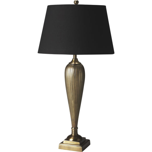 001 O-BUTLER-7131116 | Primary Silo | Antique Table Lamp by Butler Specialty Company in gold and hors d'oeuvres. Made from aluminum, iron harp, shade material: linen in a traditional style.
