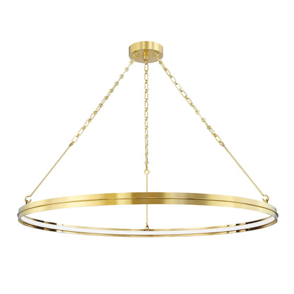 Hanover Pendant by Hudson Valley in aged brass. Made from brass in a traditional style.