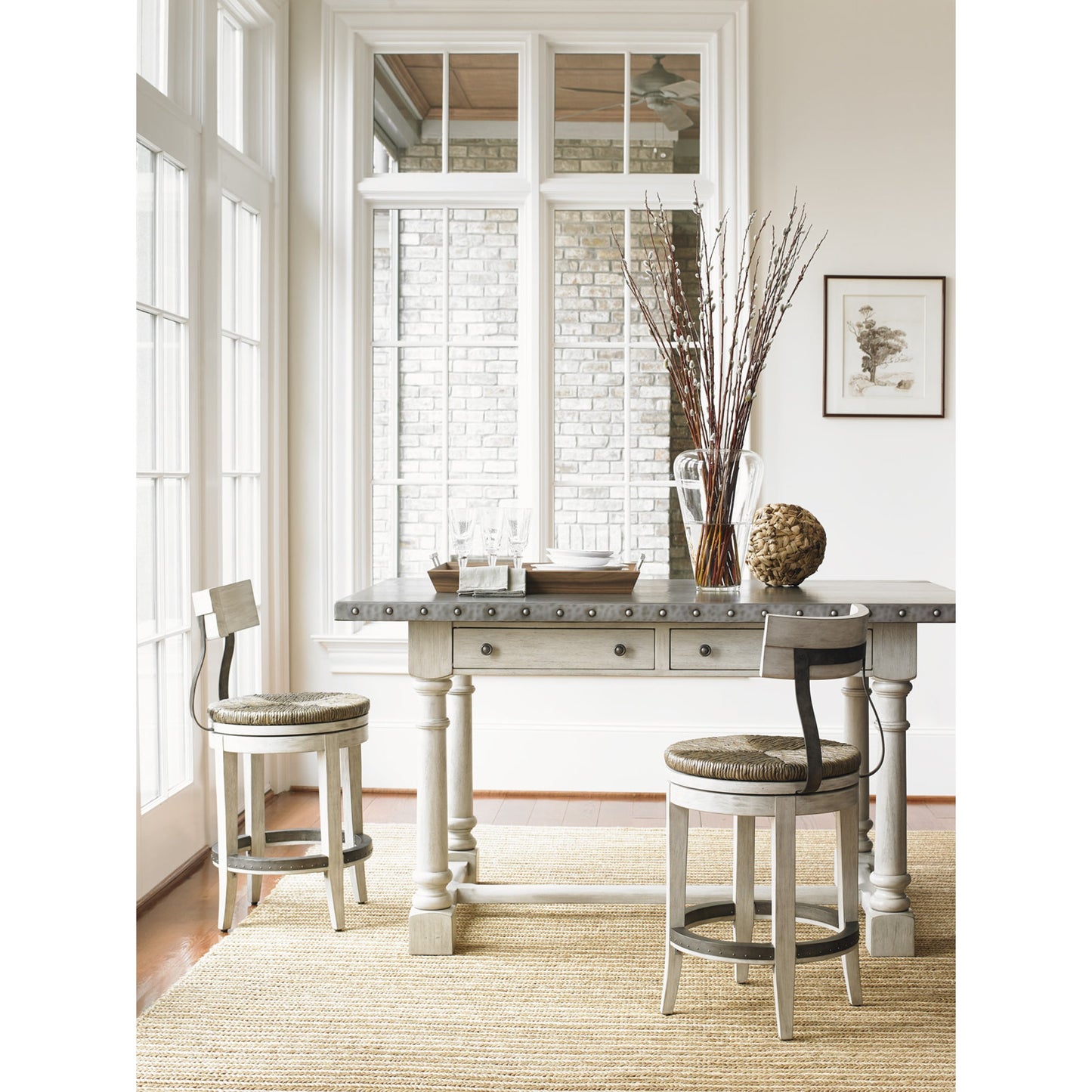 004 SR-835533 | Lifestyle | Merrick Swivel Counter Stool by Lexington. Made from unique in a cottage & farmhouse style.
