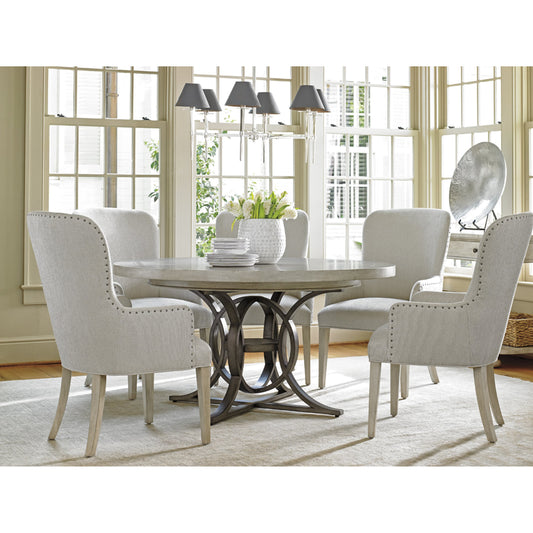 Baxter Arm Chair by Lexington in gray, ivory. Made from unique in a transitional style.