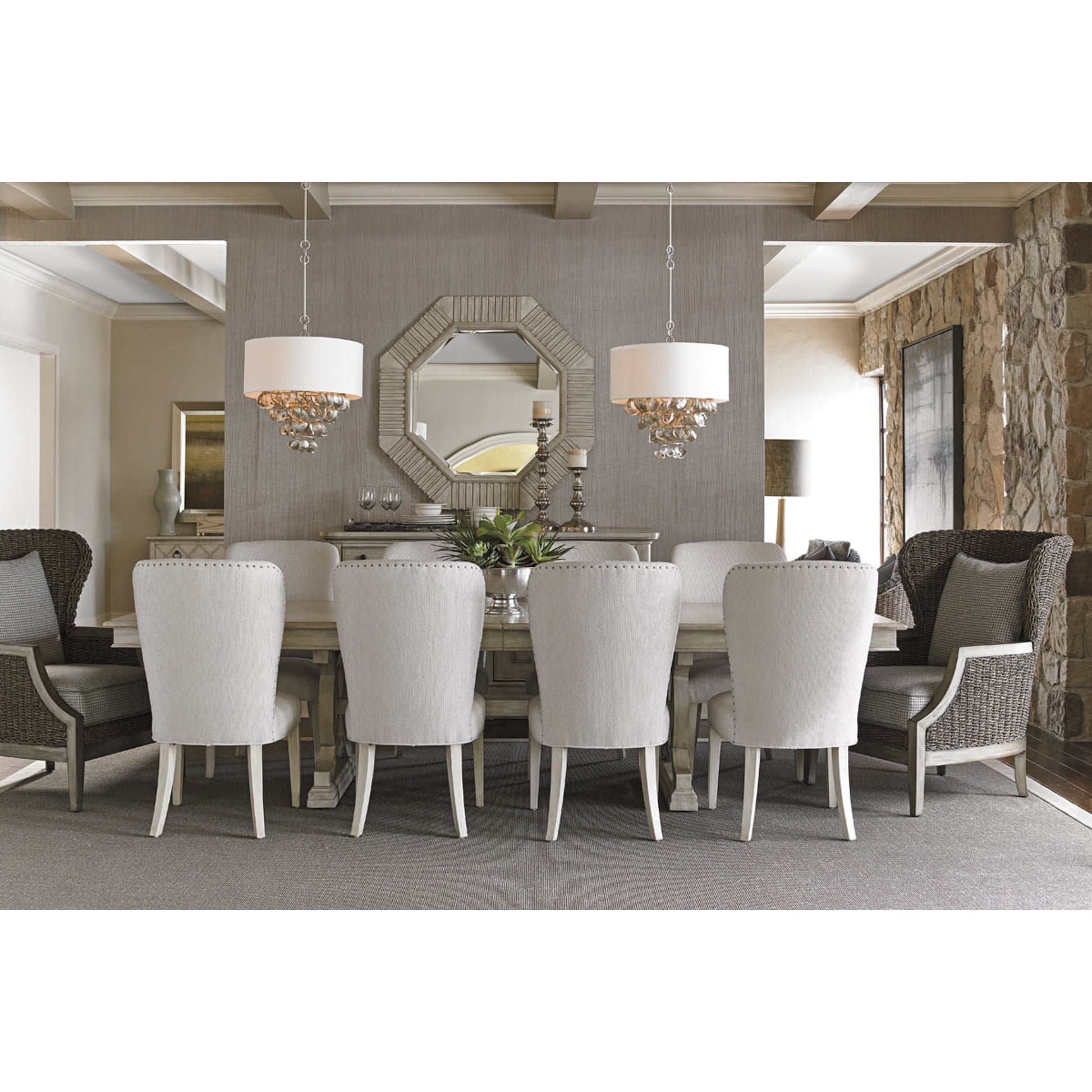 Selden Octagonal Mirror by Lexington. Made from unique in a modern style.