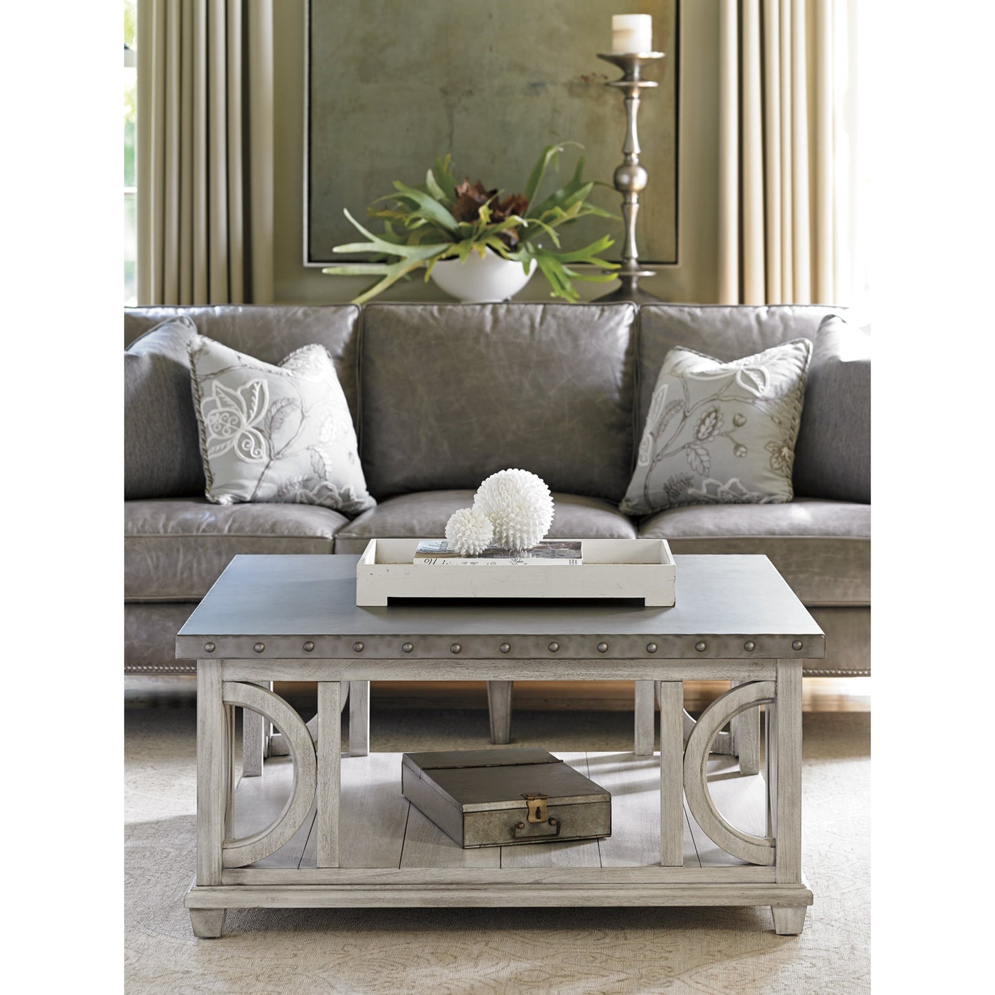 001 SR-835483 | Lifestyle | Litchfield Square Cocktail Table by Lexington. Made from unique in a transitional style.