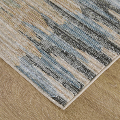 Greenwich Stripes GRW39U4F Rug by Feizy in ivory, tan, blue. Made from polypropylene, polyester in a unique style.