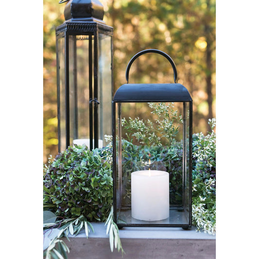Hendri Lantern by Accent Decor in black. Made from metal in a modern style.