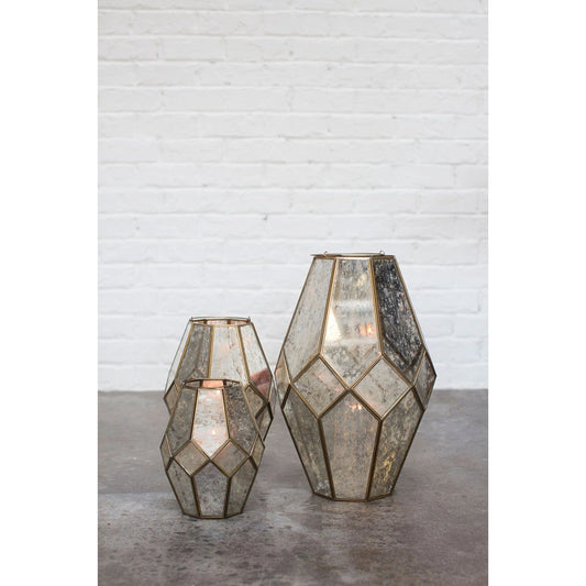 Audrey Lantern by Accent Decor in silver. Made from metal in a modern style.