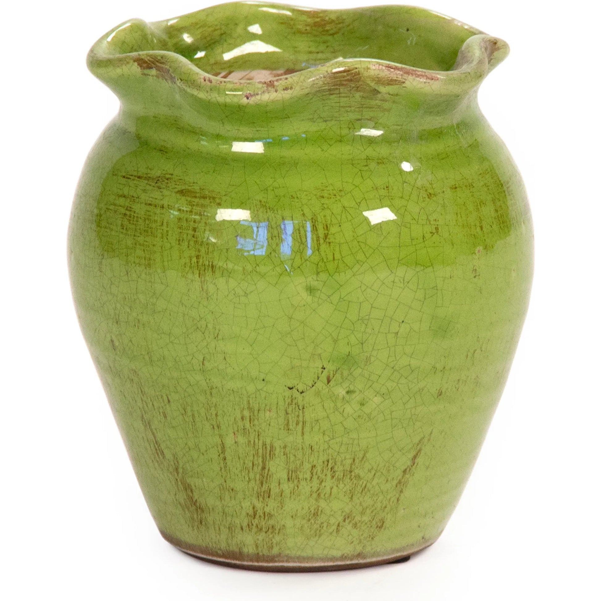 Green Bowl by Zentique in distressed green and ceramic. Made from ceramic in a eclectic & global style.