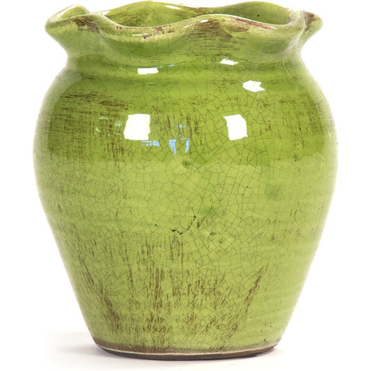 Green Bowl by Zentique in distressed green and ceramic. Made from ceramic in a eclectic & global style.
