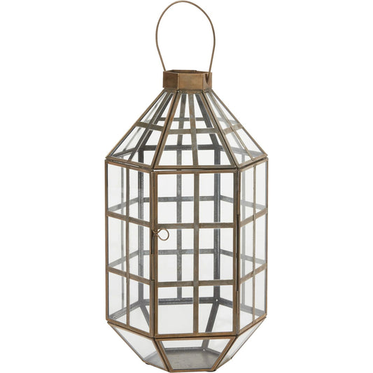 Atrium Lantern by Accent Decor in gold. Made from metal in a modern style.