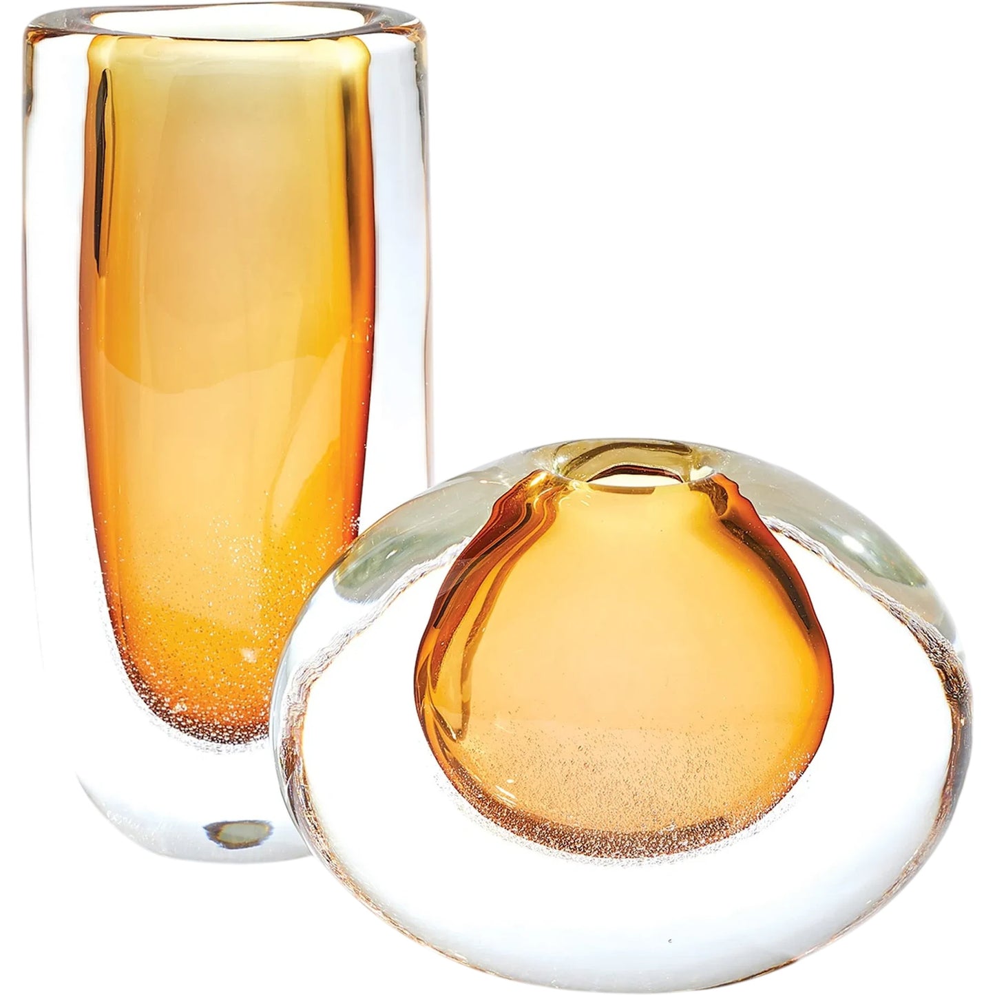 024 SI-2445605,SI-2445606 | Additional Silo | Micro Bubble Vase by Global Views in clear. Made from art glass in a modern style.