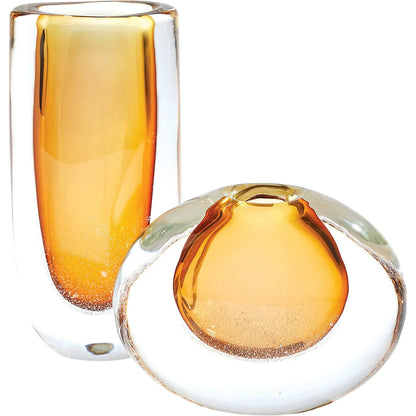 Micro Bubble Vase by Global Views in clear. Made from art glass in a modern style.