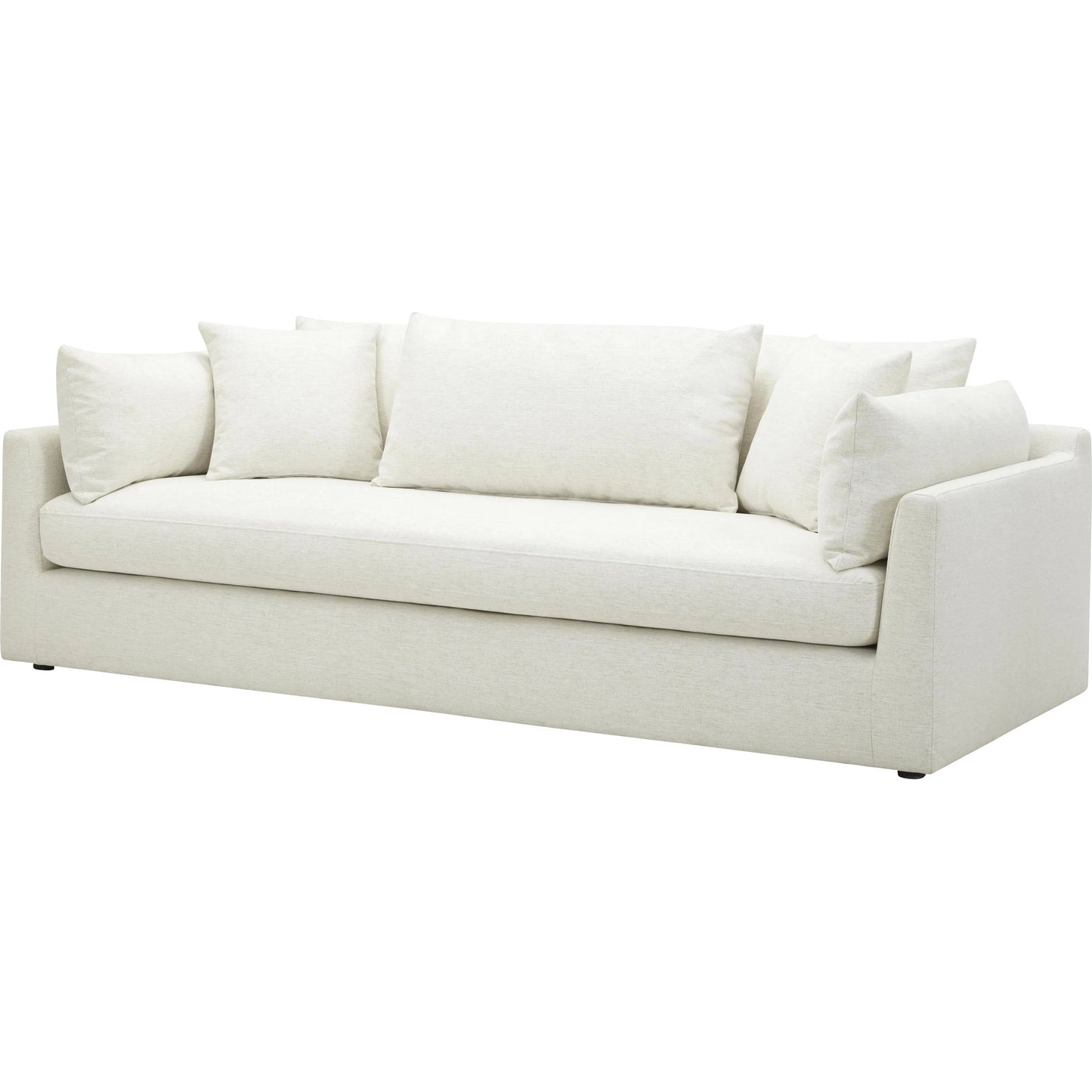 001 SI-2379517 | Primary Silo | Capitola Sofa by Becki Owens x Surya in off-white. Made from polyester, linen, plywood, foam, duck feathers in a unique style.