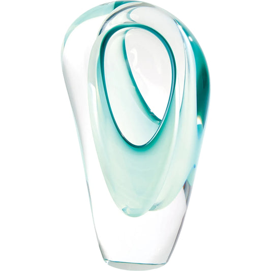 Double Vase by Global Views in wintergreen. Made from artglass in a modern style.